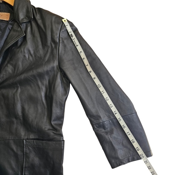 Vintage Black Genuine Leather Blazer Jacket – Men’s Size 42 L - Picture 6 of 7